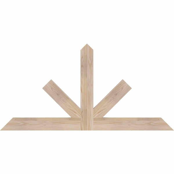 Ekena Millwork Saratoga Smooth Timber Gable Bracket, Douglas Fir, 48"W x 24"H x 1 1/2"D x 3 1/2"F, 12/12 Pitch GBW048X24X0204SAR00SDF - main